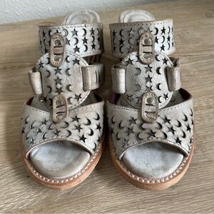 Freebird Moonstar Distressed Leather Sandals Ice Sz 10 Festival Bohemian Western